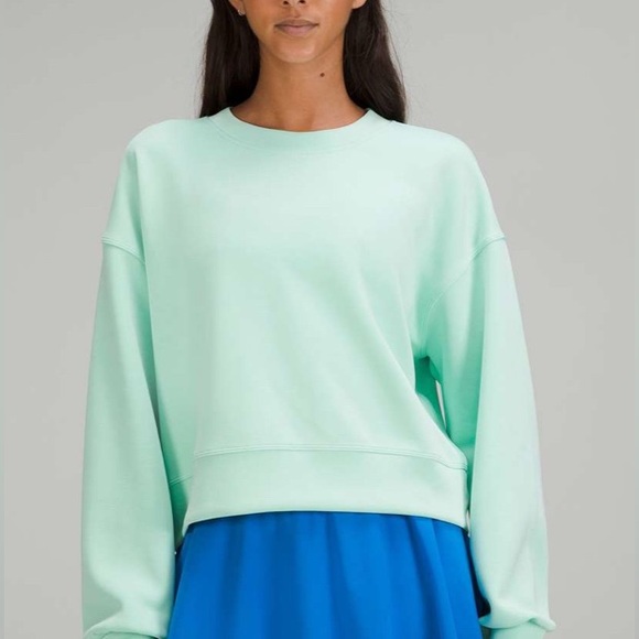 lululemon athletica Tops - Lululemon Perfectly Oversized Cropped Crew *Softstreme* Wild Mint